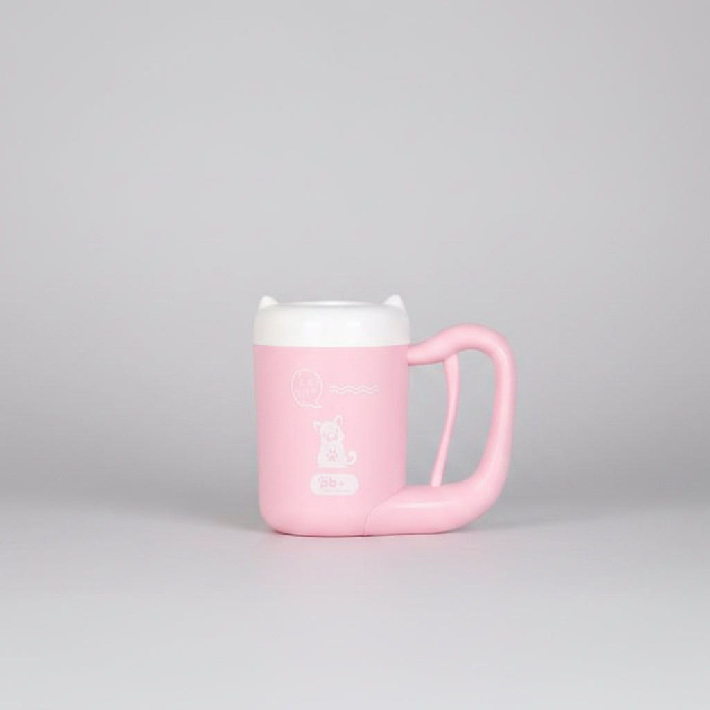 Pink mug with handle