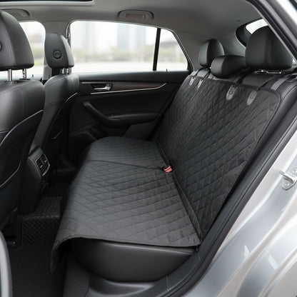 Black quilted car seat cover with handles