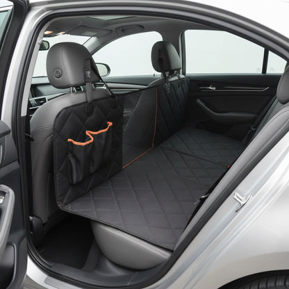 Black car seat cover with storage pouches 