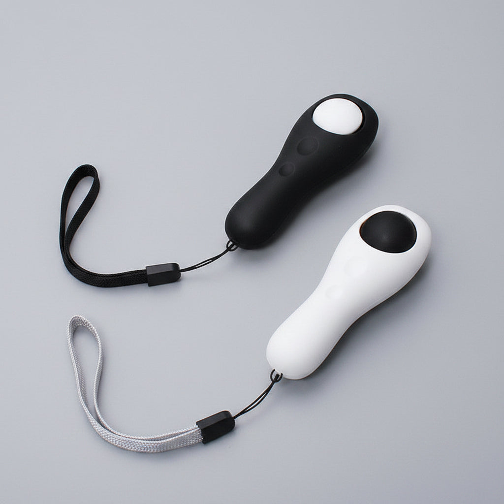 Two remote controls, one black and one white