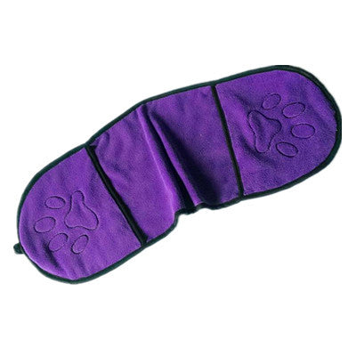 Purple mask with paw prints on a white background