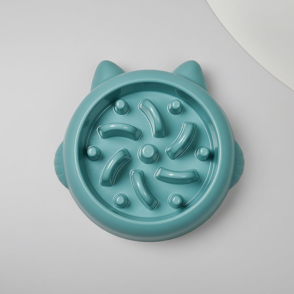 Green color slow feeder bowl for dog
