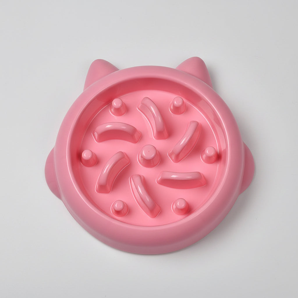 Pink color slow feeder bowl for dog
