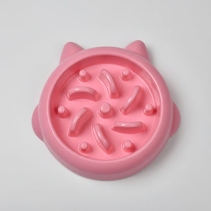Pink color slow feeder bowl for dog
