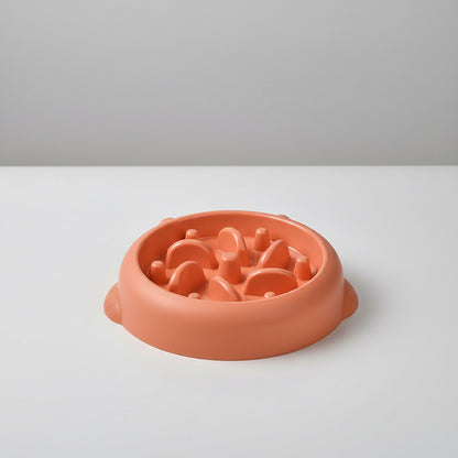 Orange color slow feeder bowl for dog
